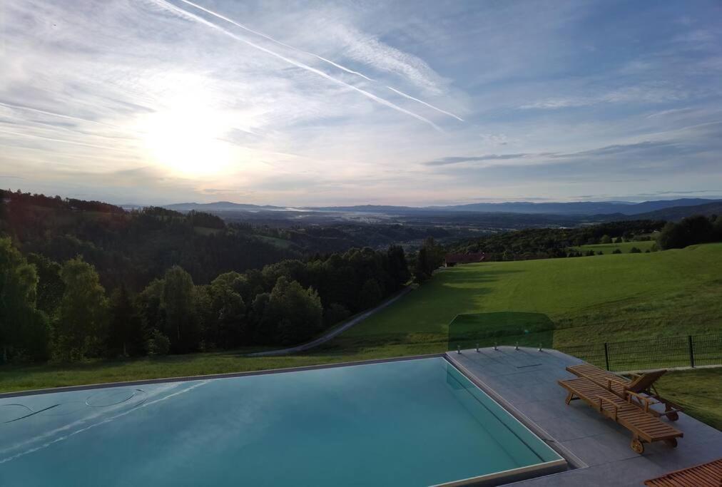 Chalet-Suedsteiermark - Traumhafte Aussicht, Infinity Pool, Privatsphaere, Klima Und De-Luxe Ausstattung Schwanberg Kültér fotó